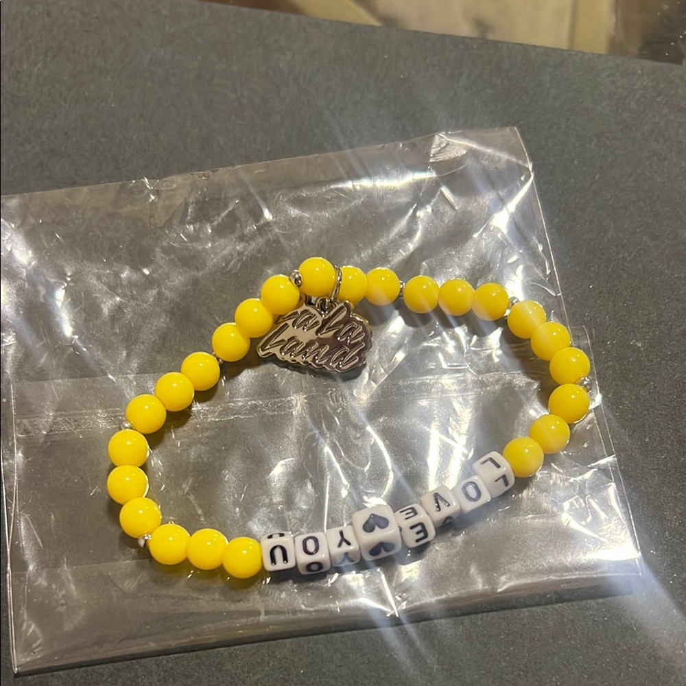 Lalaland Yellow Beaded Bracelet .says love you